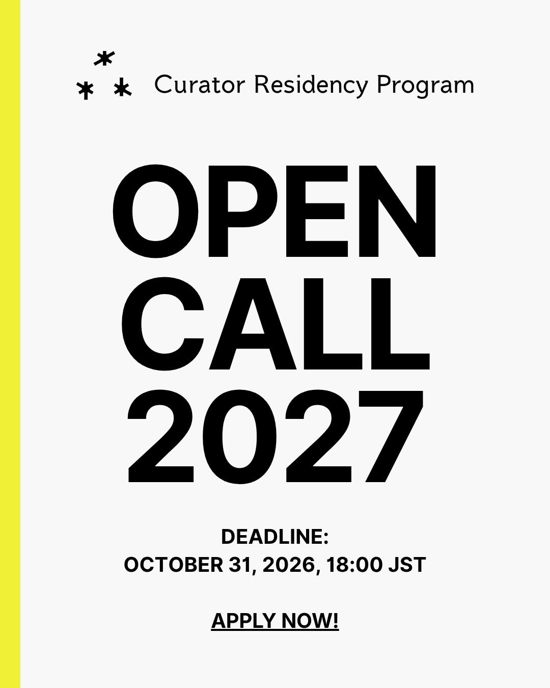 Curator Residency Program 2027 - MoriCAF