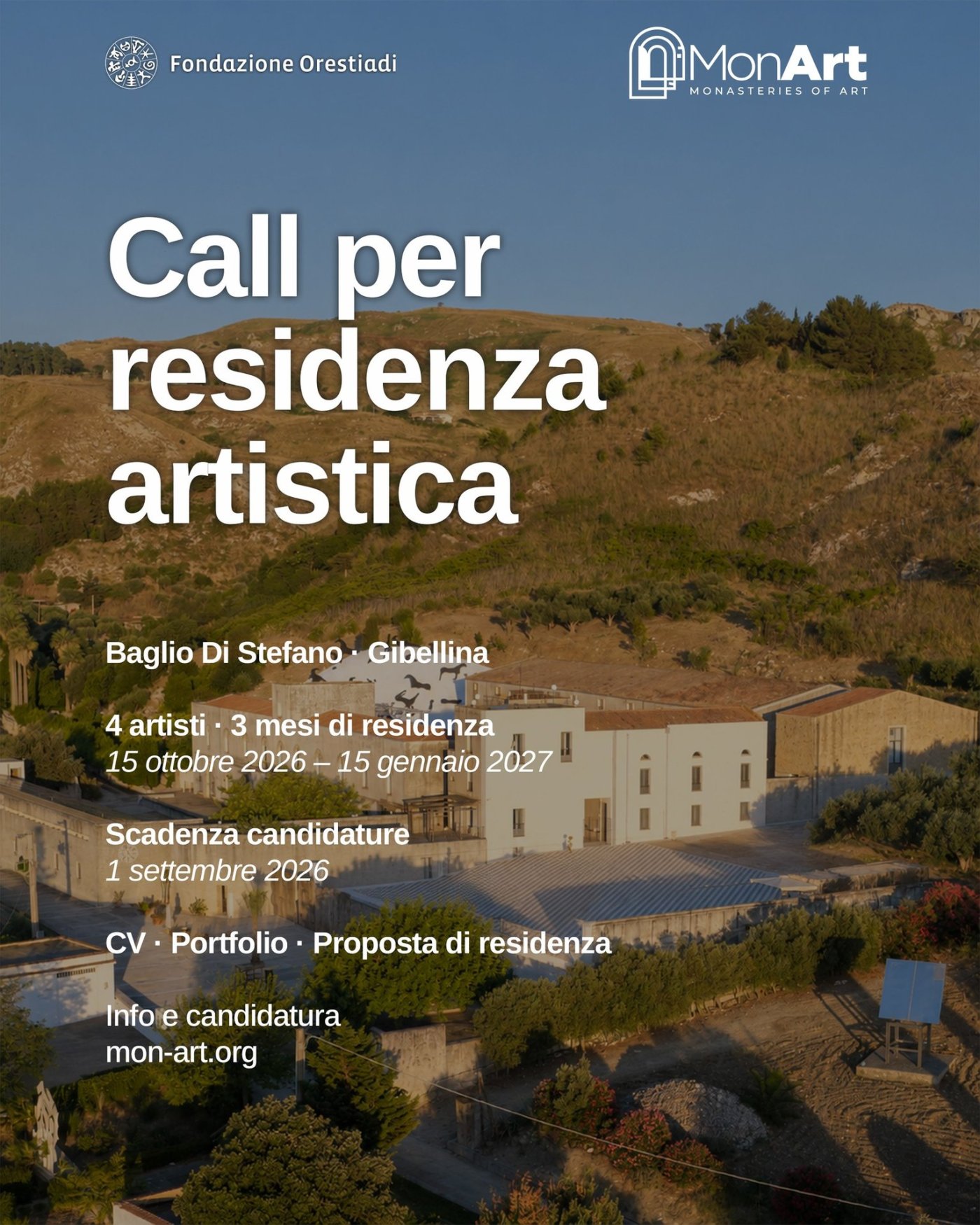 Call per residenza artistica MON-ART presso Fondazione Orestiadi di Gibellina