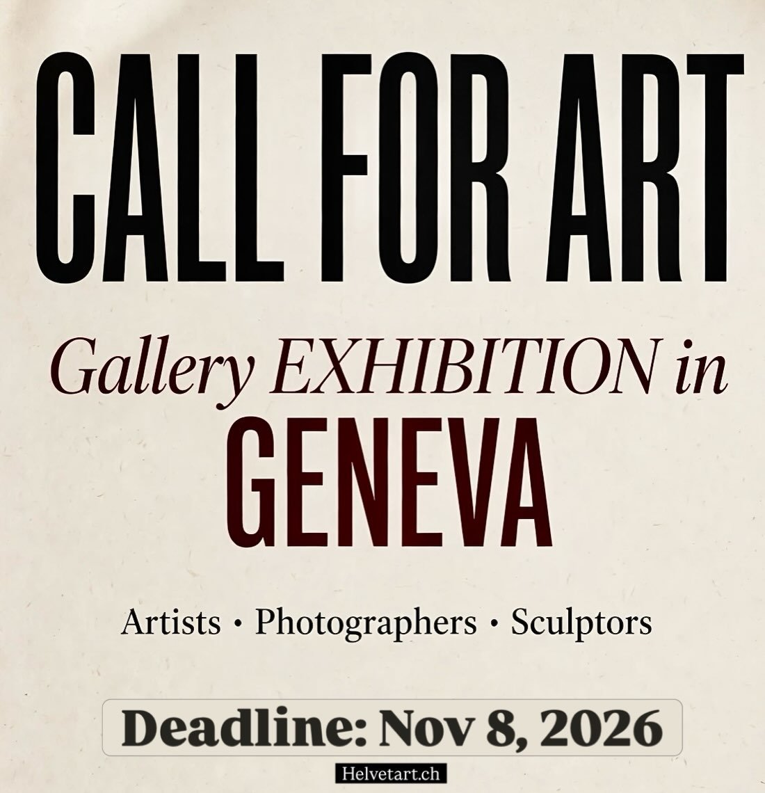 Gallery Exhibition in Geneva - Call for Art