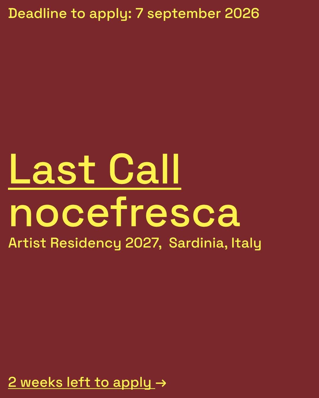 Nocefresca Artist Residency 2027