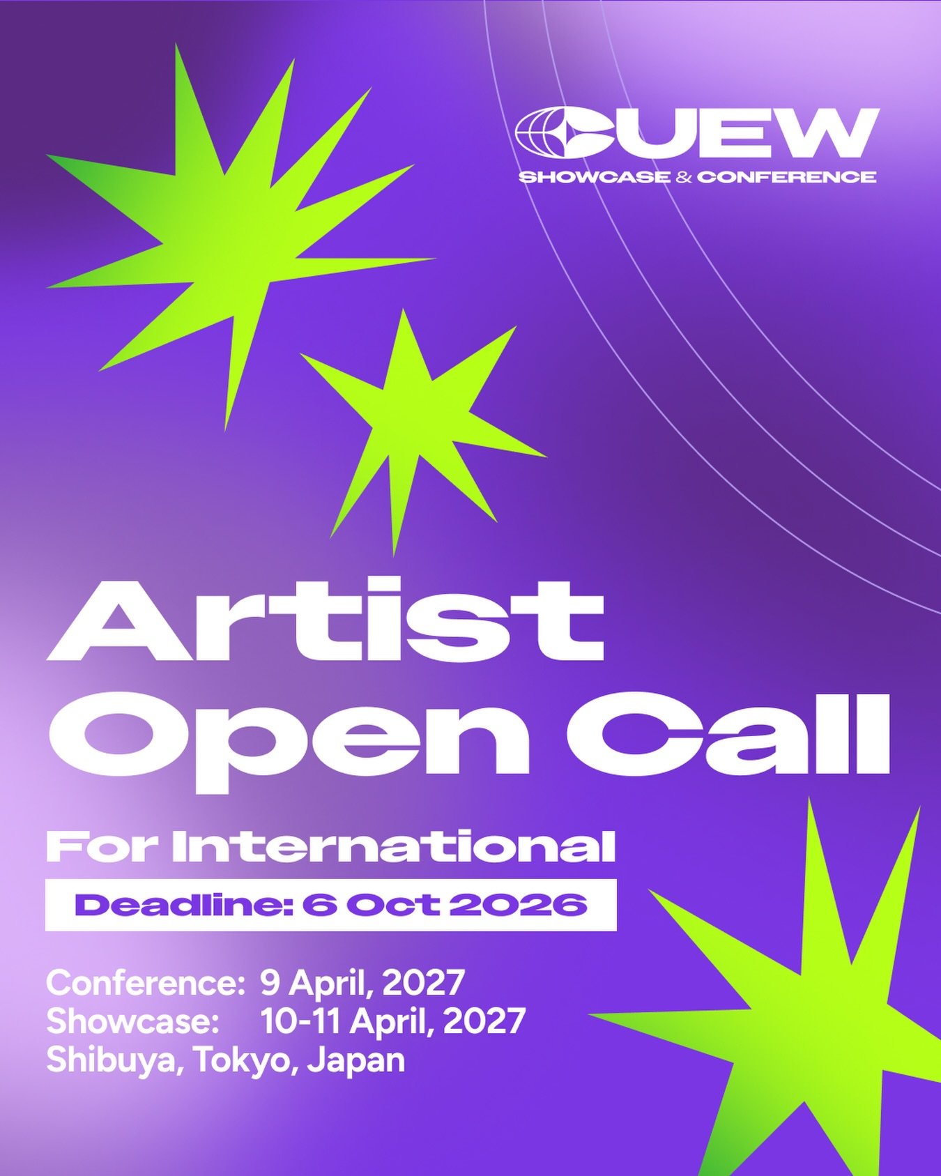 CUEW 2027 International Artist Open Call