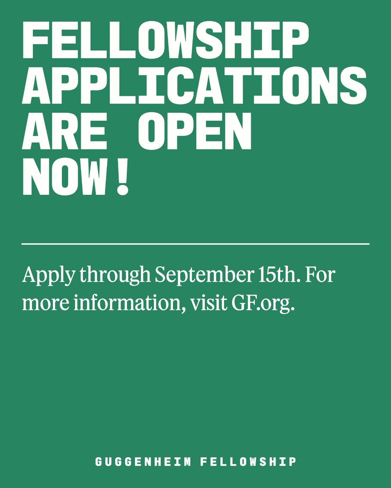 Guggenheim Fellowship Applications