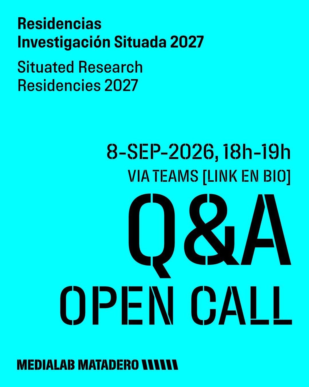 Residencias Investigación Situada 2027 - Situated Research Residencies 2027