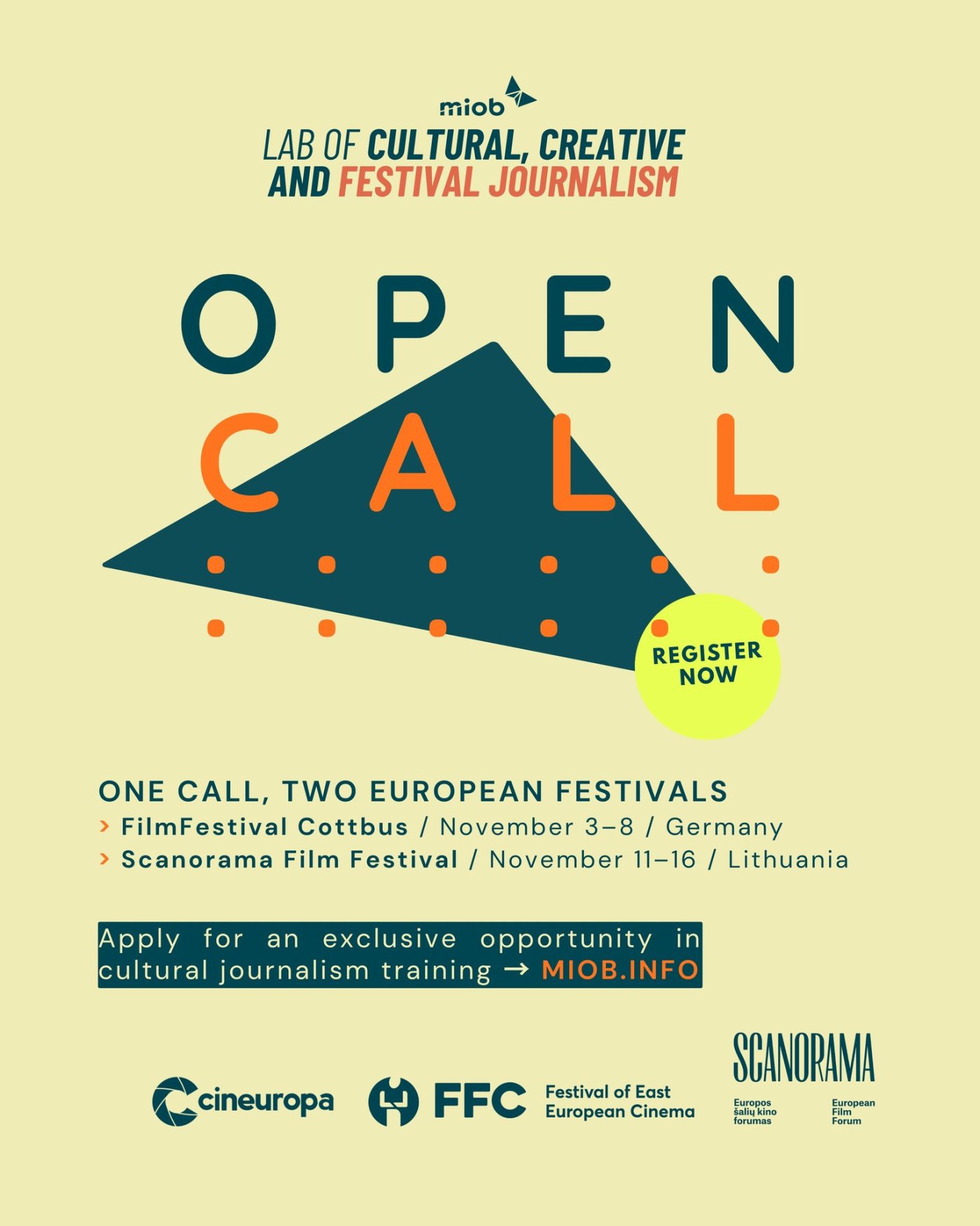 Lab of Cultural, Creative and Festival Journalism - OPEN CALL 2026