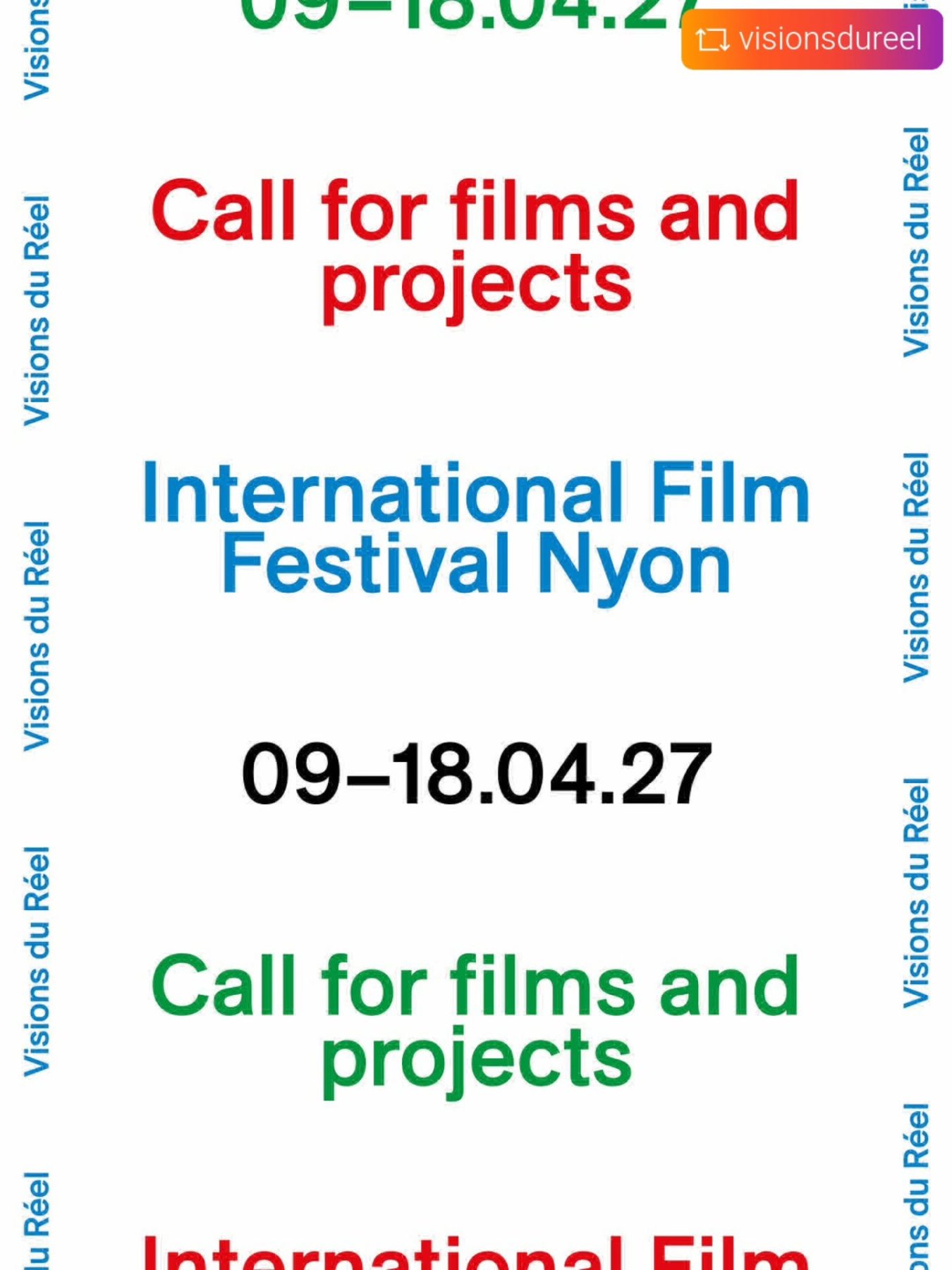 Call for Films and Projects - Visions du Réel 2027