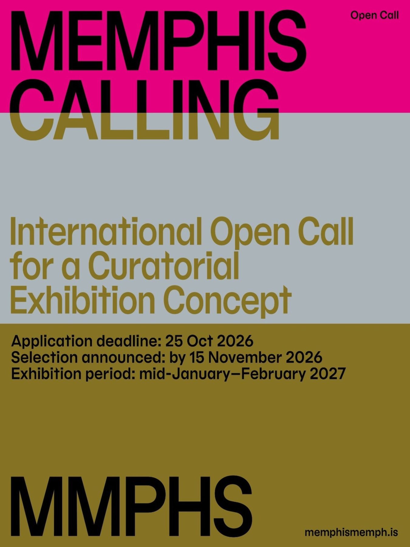 International Open Call for a Curatorial Exhibition Concept - MEMPHIS CALLING