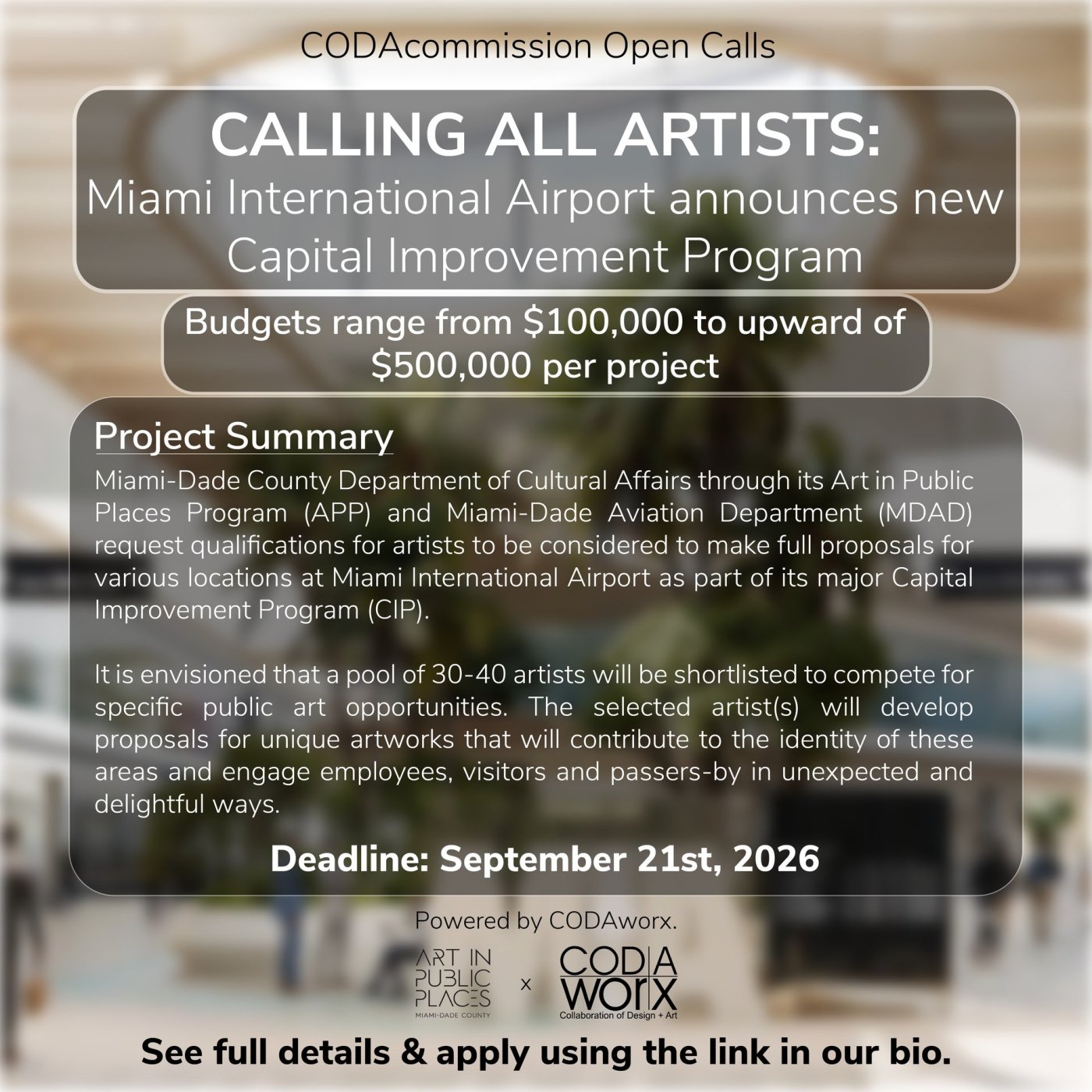 Capital Improvement Program - Public Art Opportunities at Miami International Airport