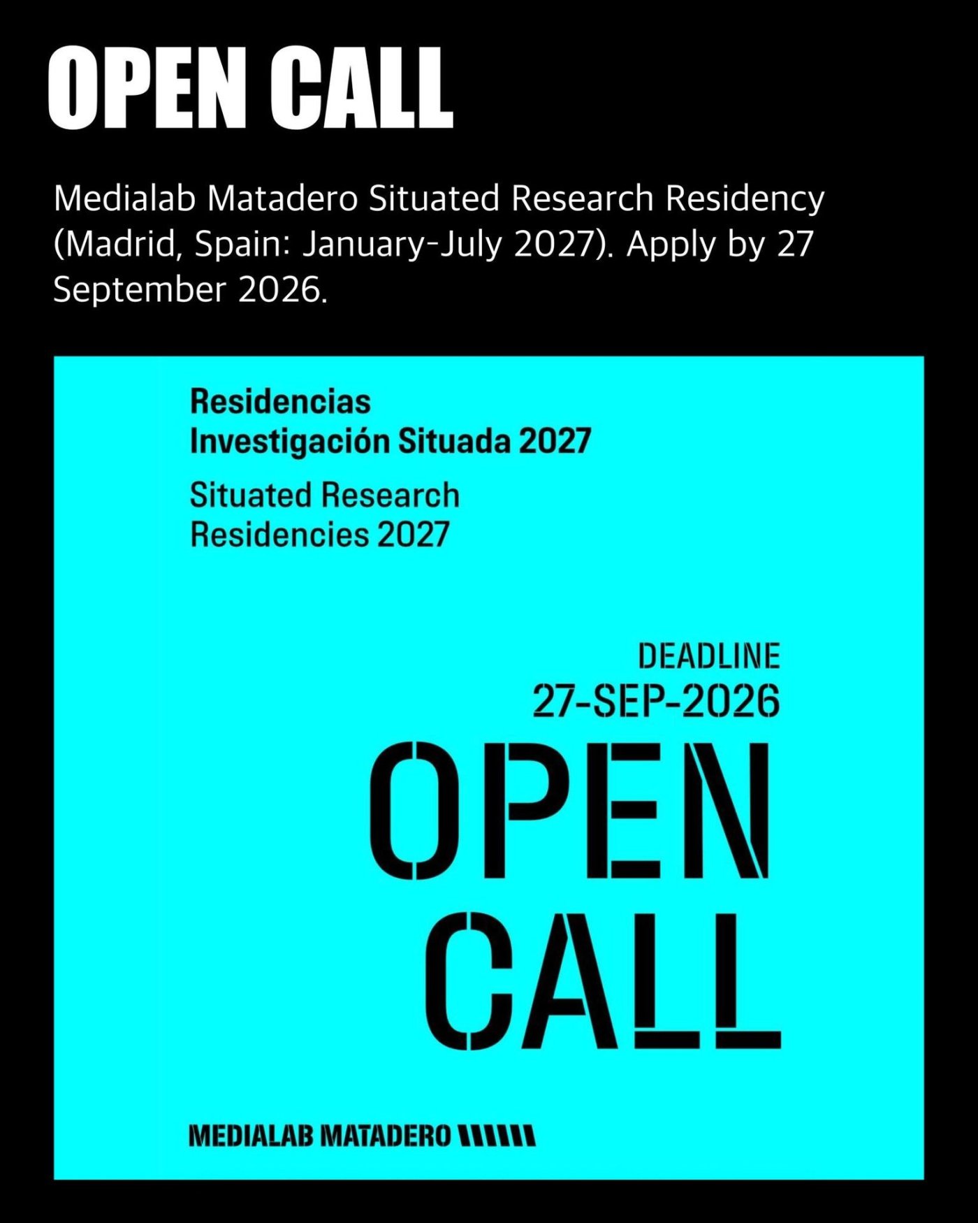 Medialab Matadero Situated Research Residency 2027