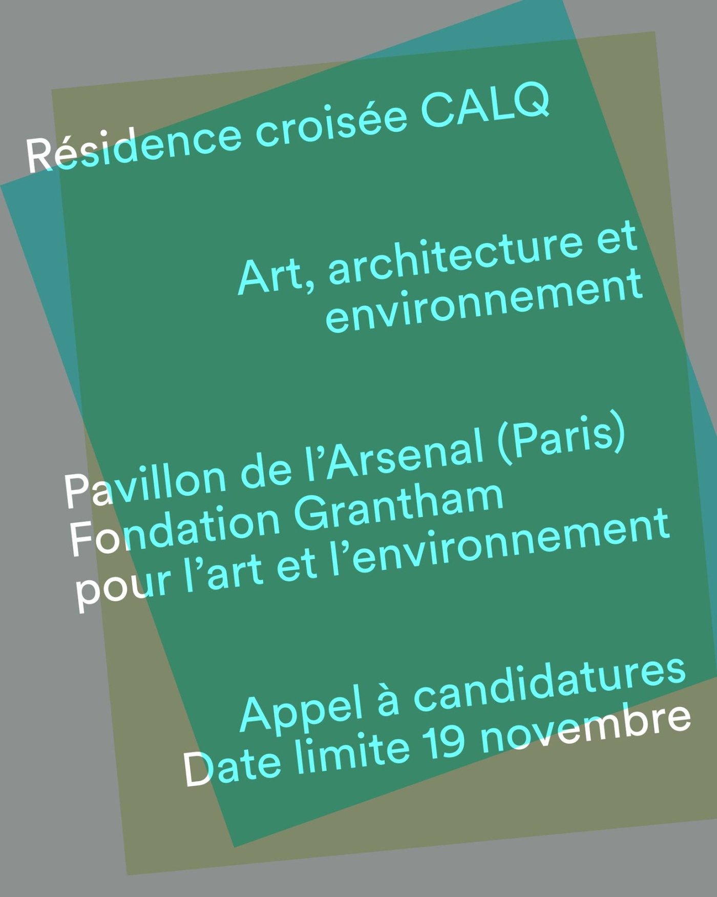 Résidence croisée CALQ - Art, architecture et environnement