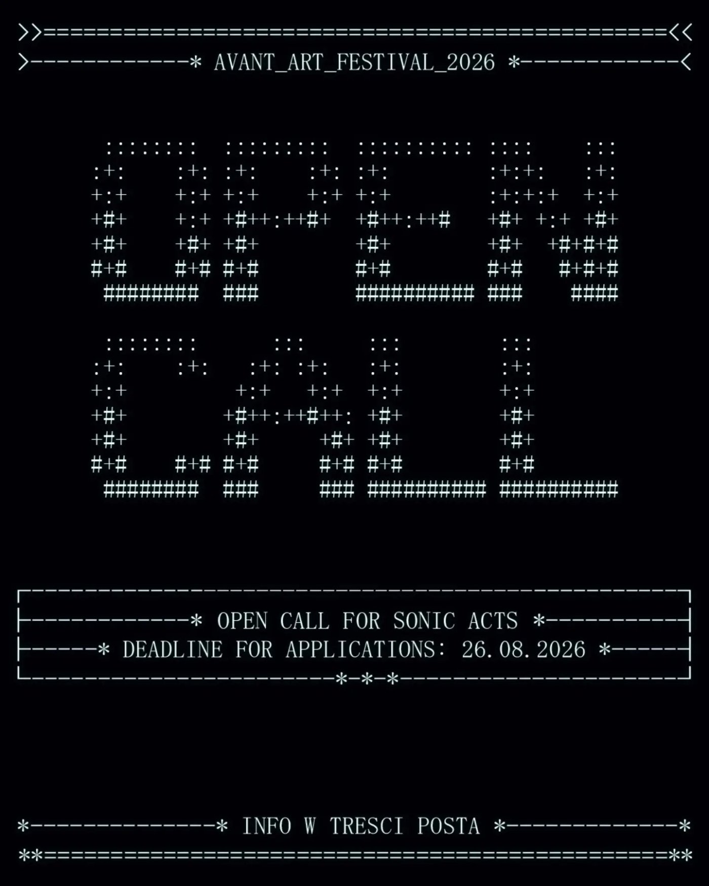 Avant Art Festival 2026 - Open Call for Sonic Acts