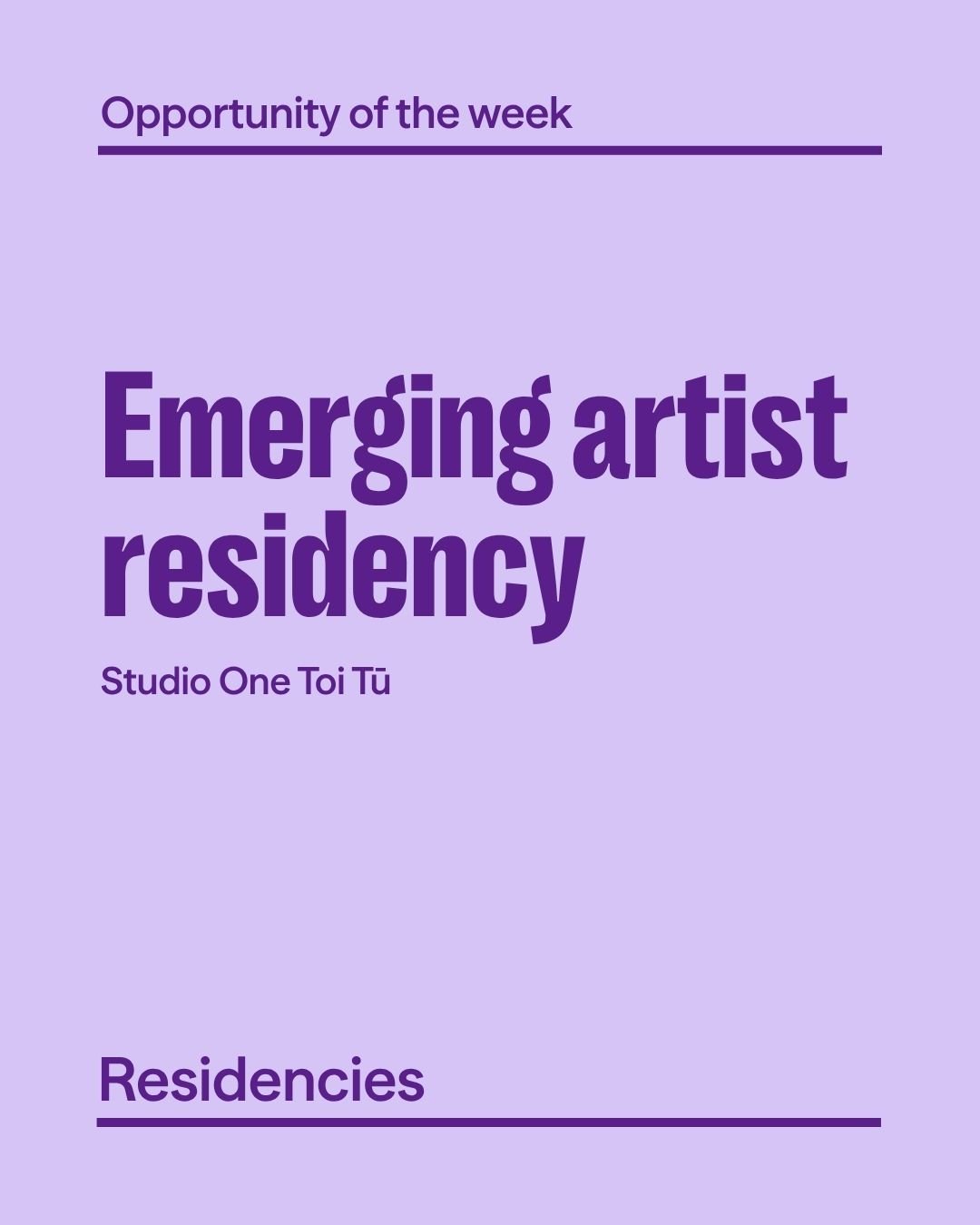 Emerging Artist Residency Programme 2026