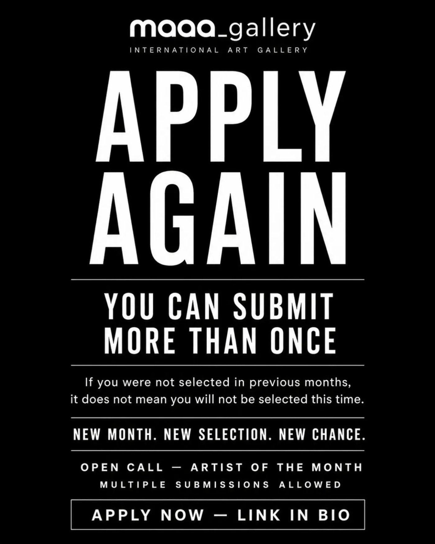 Artist of the Month - Open Call