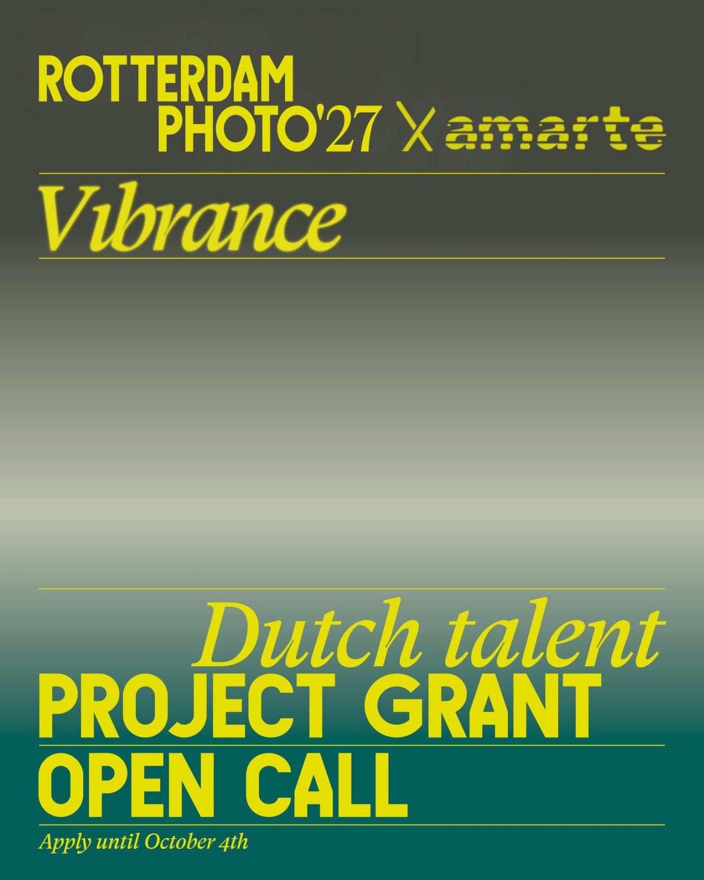 Rotterdam Photo 2027 x Amarte Dutch Talent Project Grant