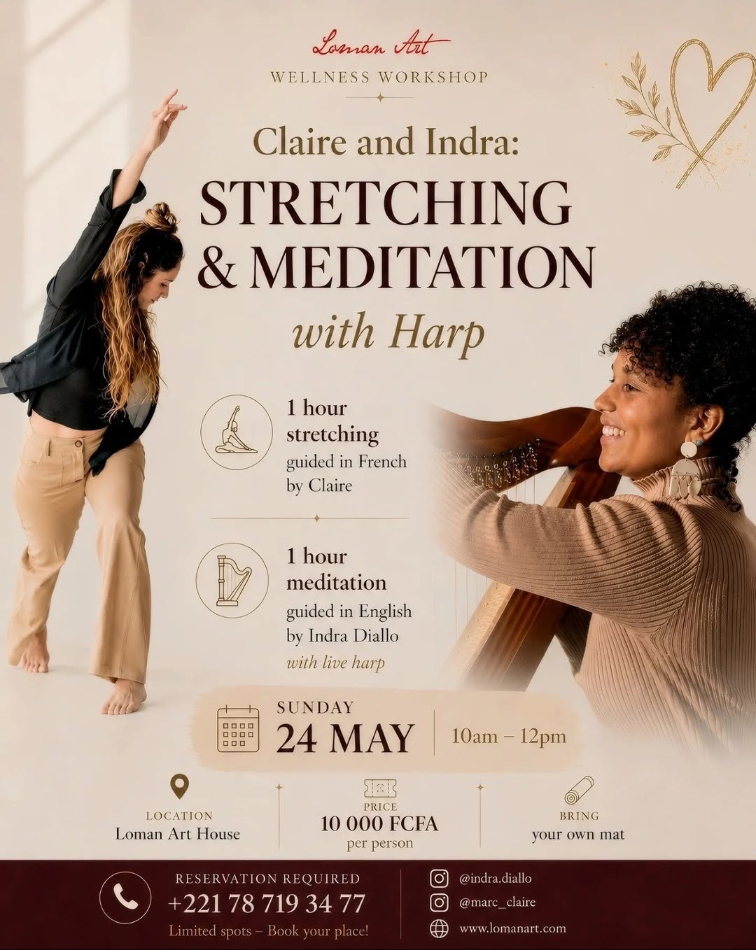 Wellness Workshop : Stretching & Meditation with Harp