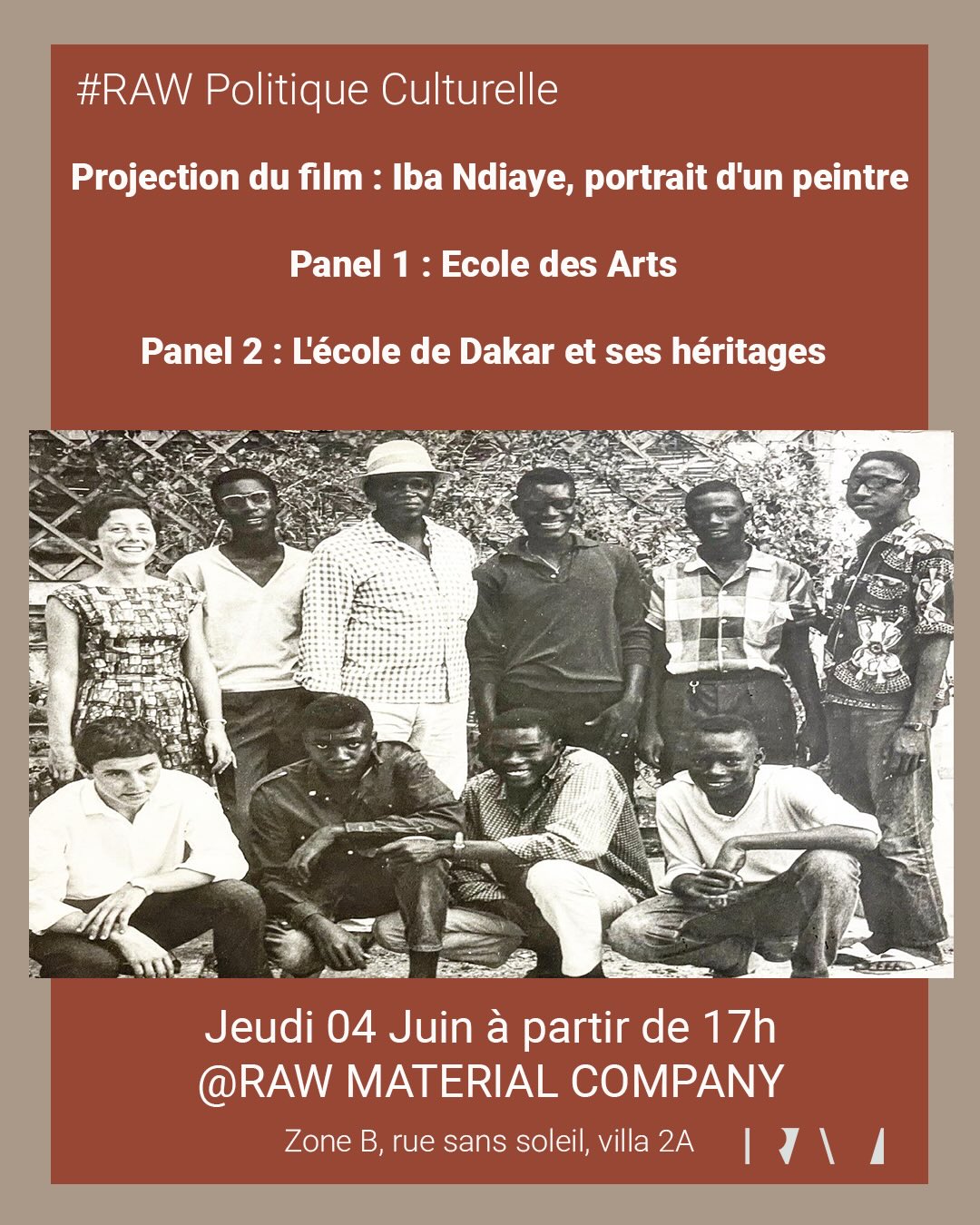 RAW Politique Culturelle : Projection du film "Iba N'Diaye, portrait d'un peintre" et débats