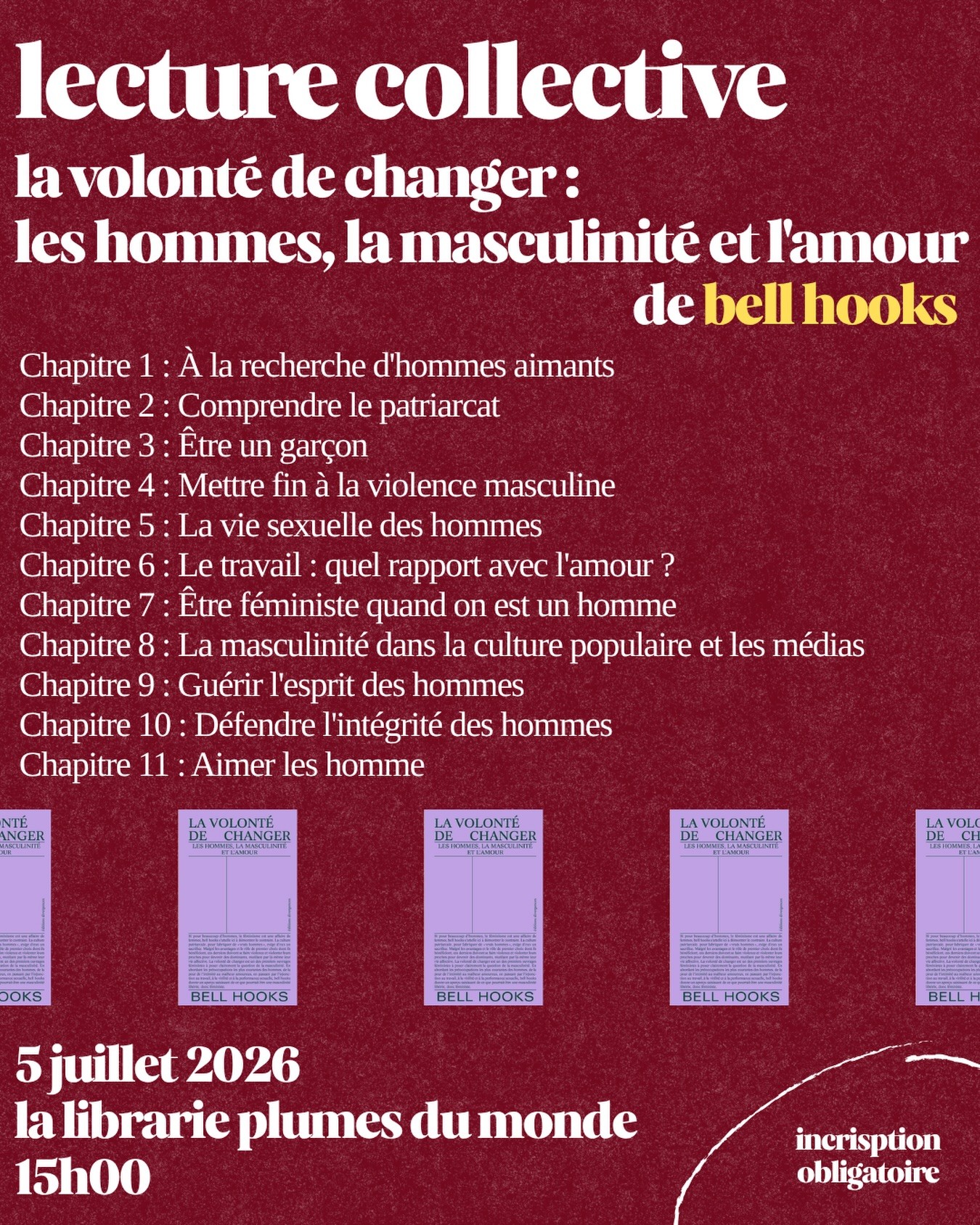 Lecture collective : La volonté de changer - Les hommes, la masculinité et l'amour