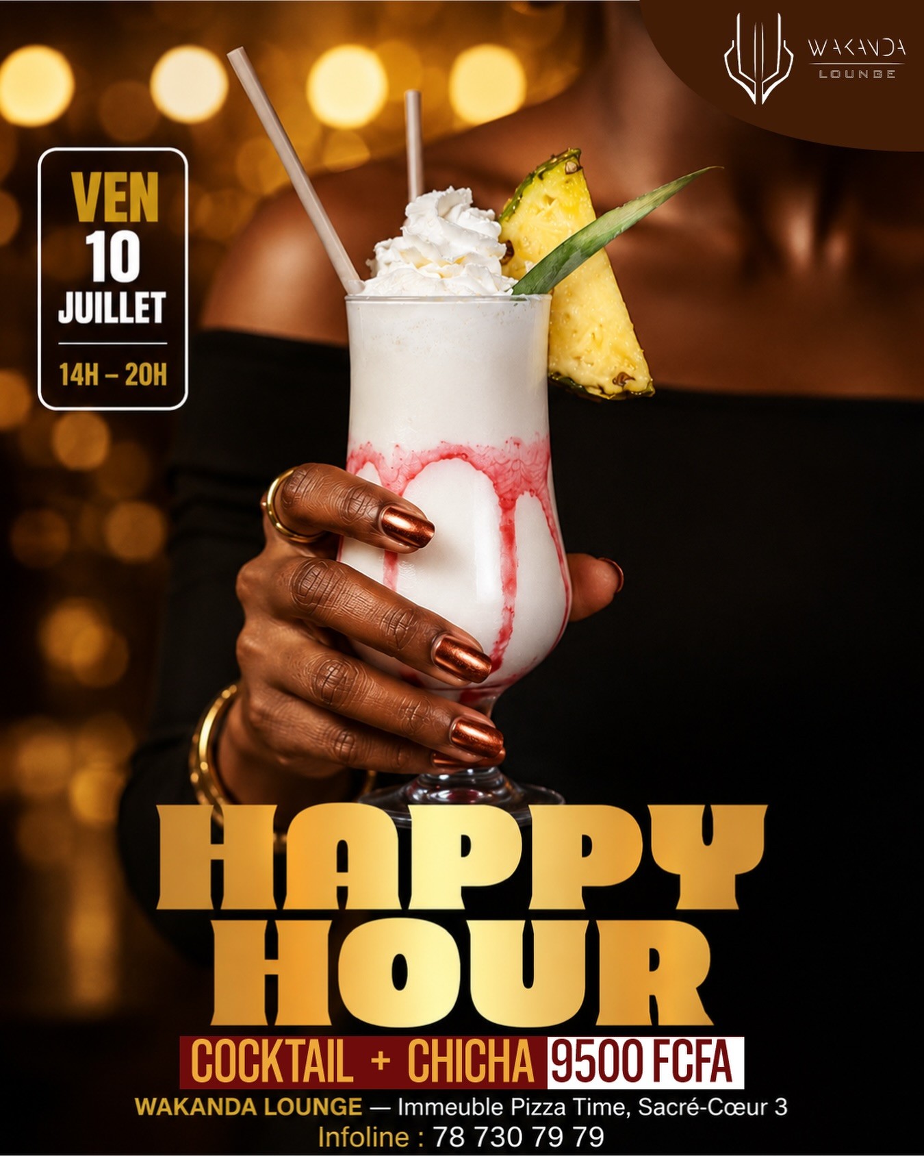 Happy Hour avec Cocktail + Chicha au Wakanda Lounge