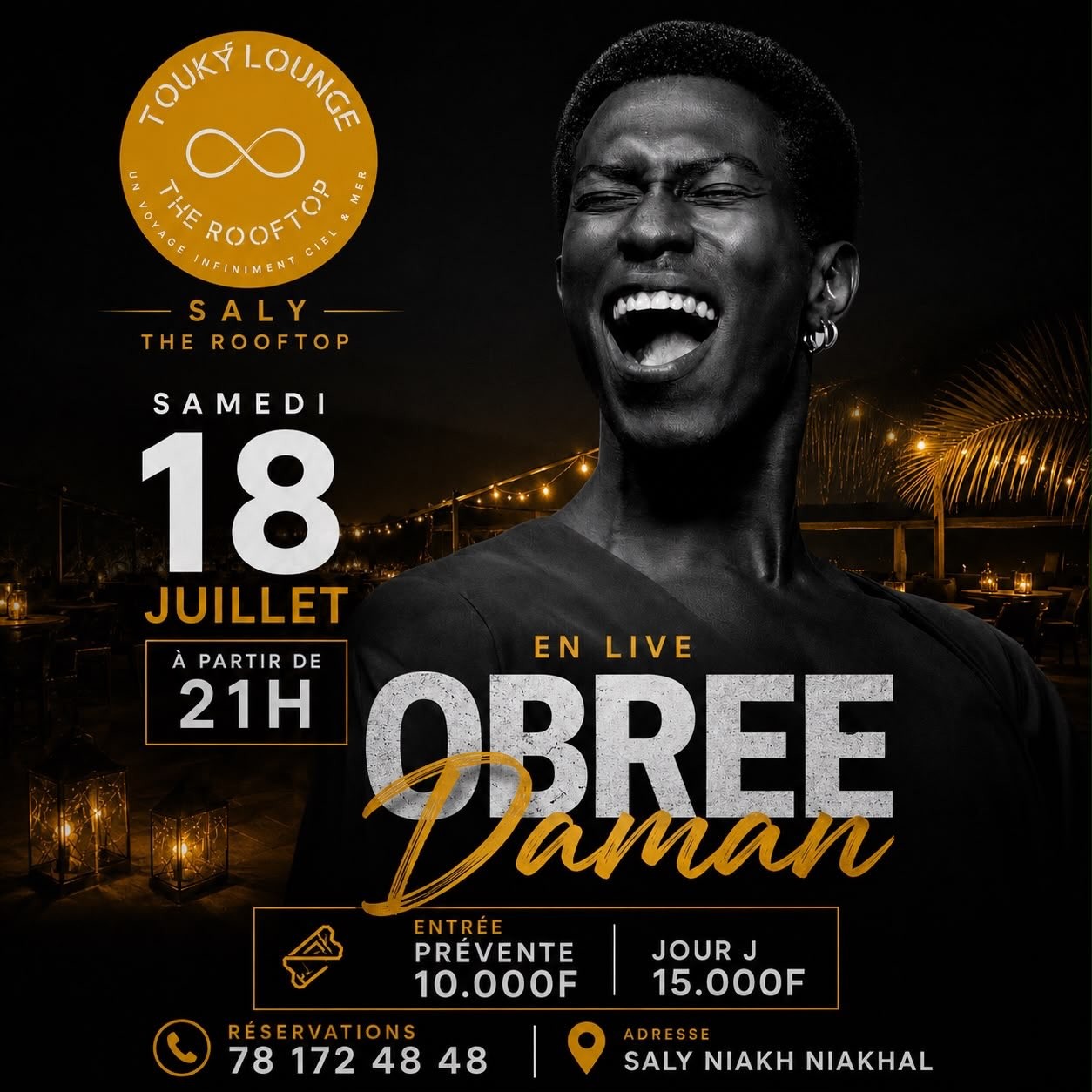 🎶 Obree en live à Saly — Samedi 18 juillet