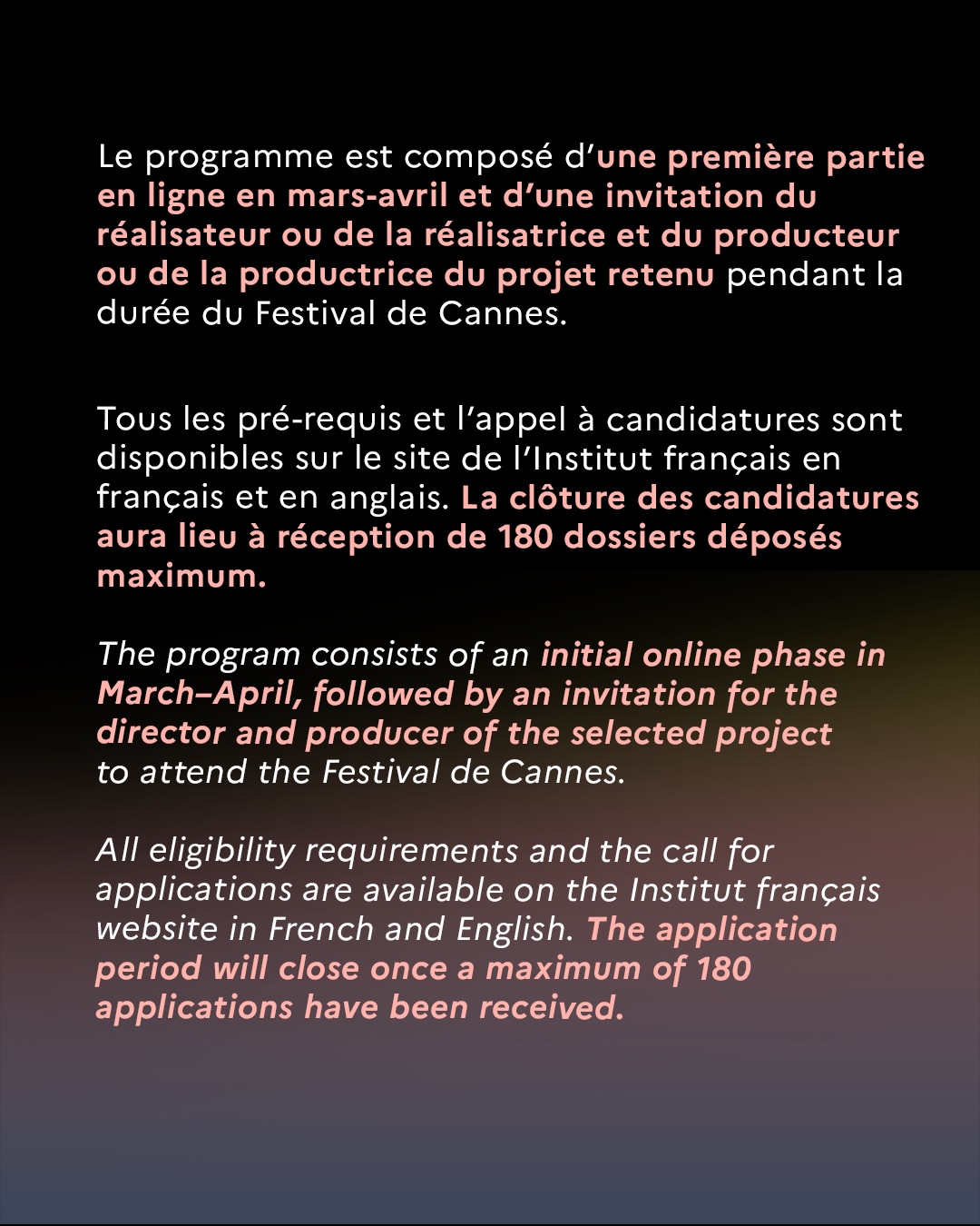 La Fabrique Cinéma 2027 - Appel à projets / Open Call