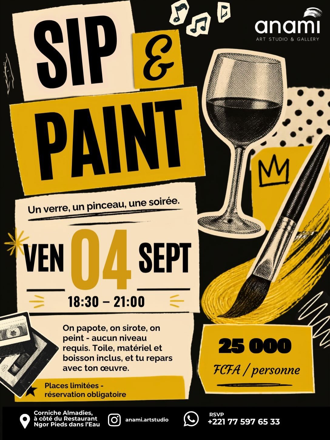 Sip & Paint - Premier atelier peinture et vin de la saison