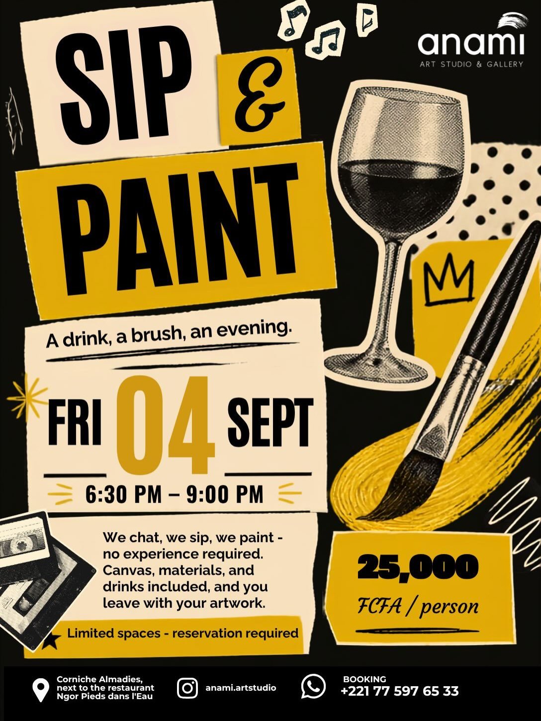 Sip & Paint - Premier atelier peinture et vin de la saison