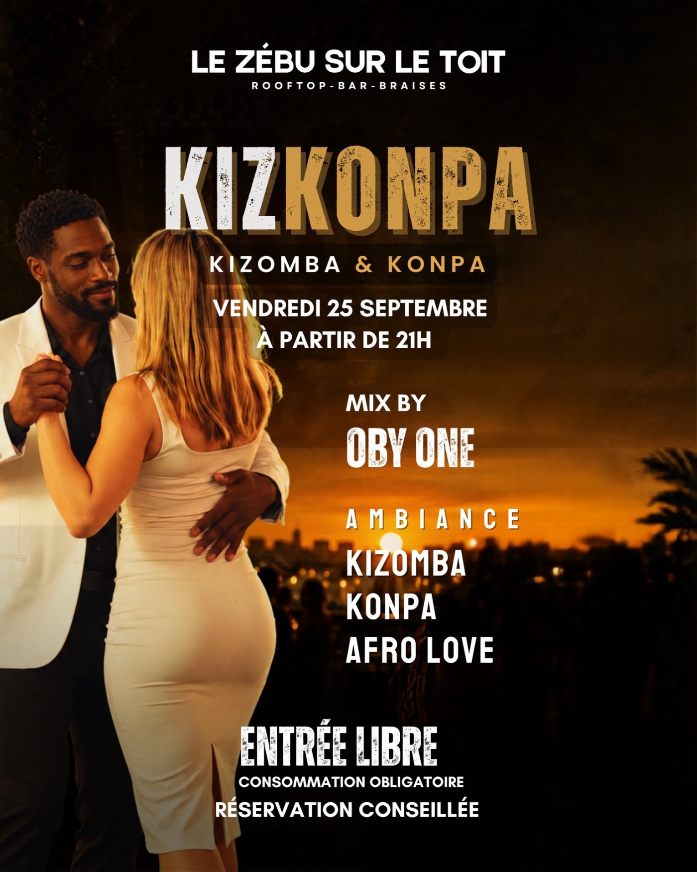 KIZKONPA : Kizomba & Konpa sur le toit