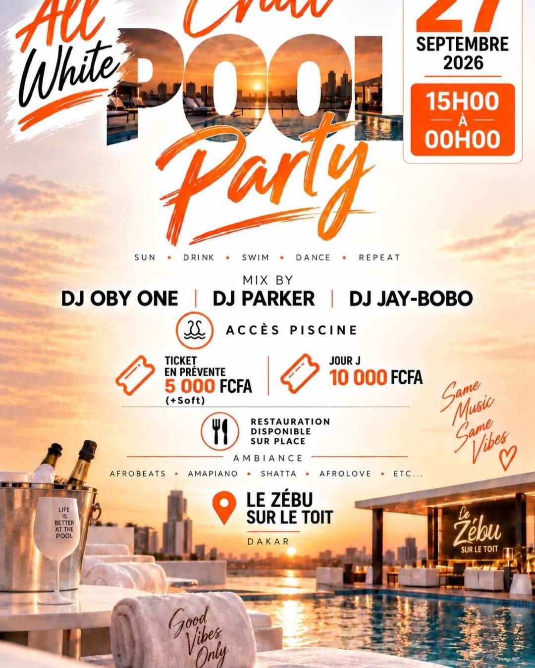 All White Chill Pool Party