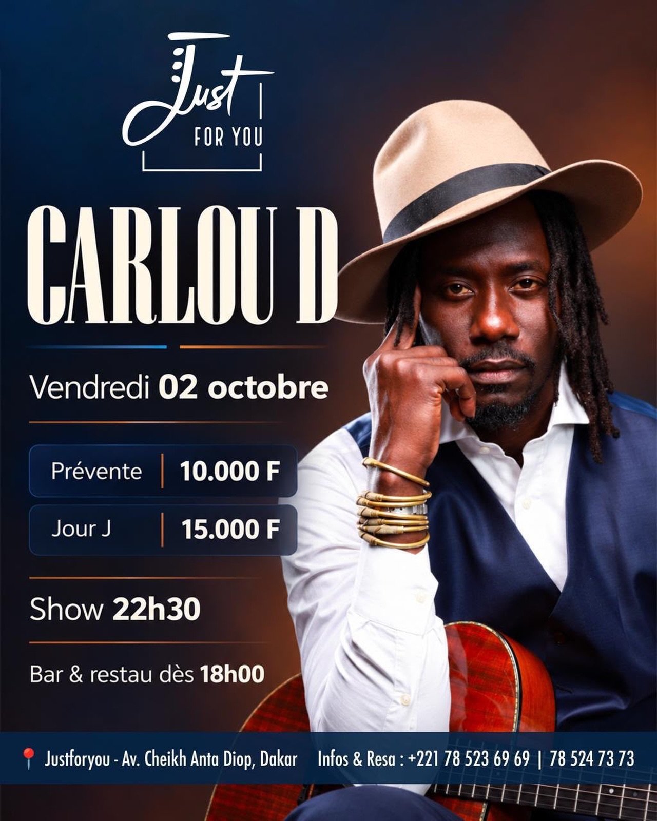 Carlou D en concert au Just For You