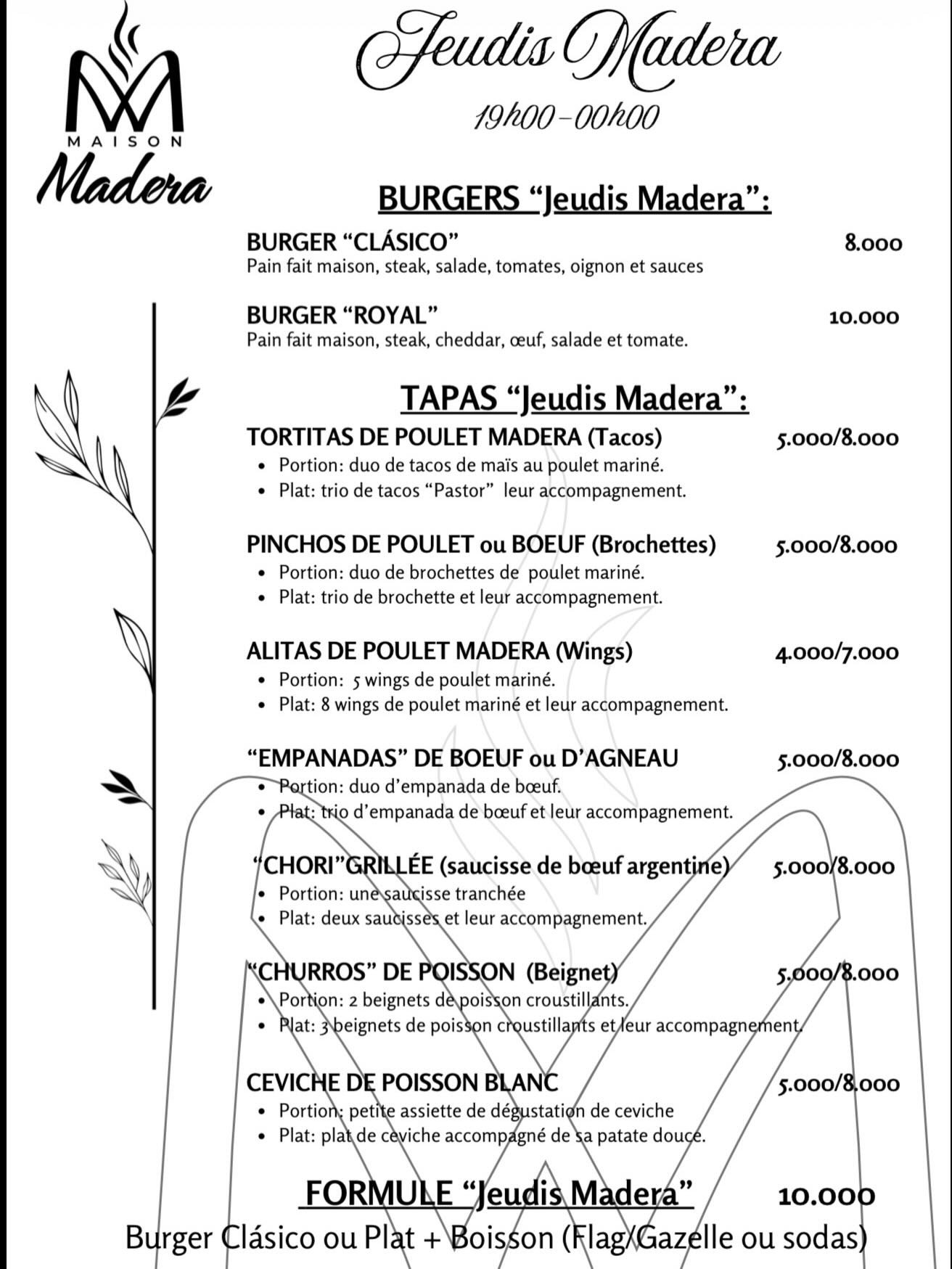 Jeudis Madera - Soirée Gastronomique