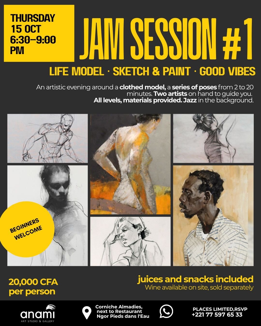 JAM SESSION #1 - Modèle Vivant, Croquis & Peinture