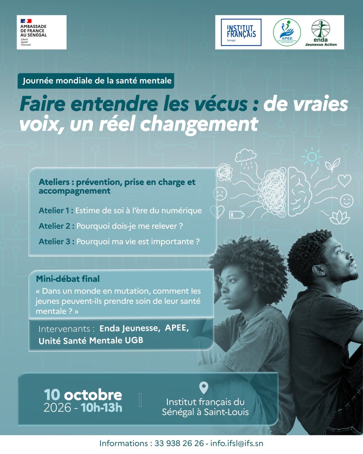 Journée mondiale de la santé mentale : Faire entendre les vécus : de vraies voix, un réel changement