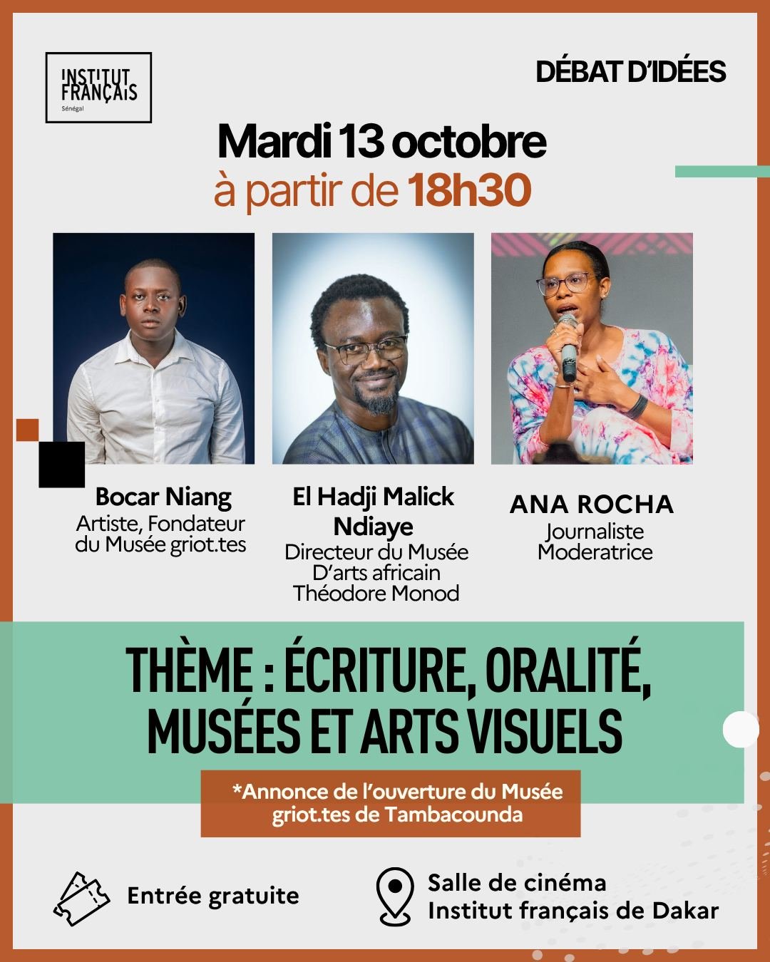 Débat d'idées : Écriture, oralité, musées et arts visuels