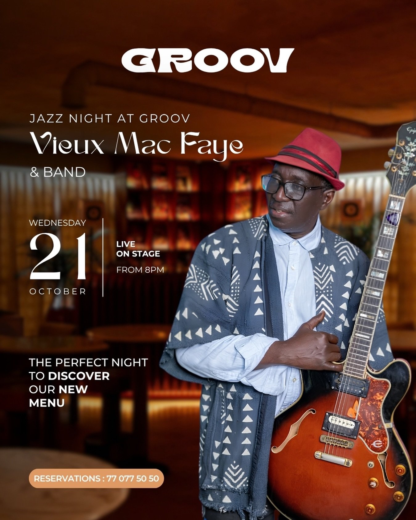 Jazz Night at Groov with Vieux Mac Faye & Band