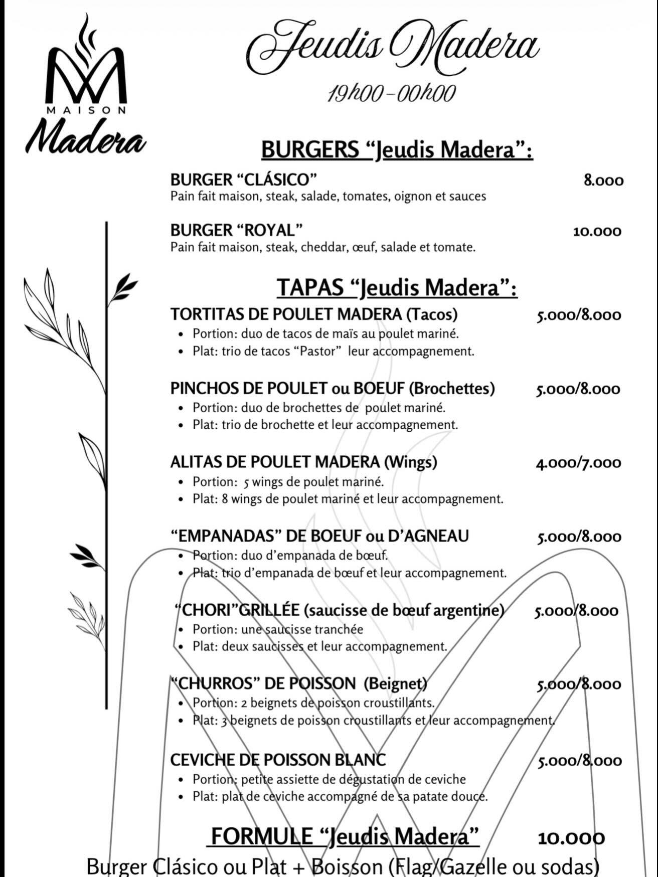 Jeudis Madera - Soirée Gastronomique
