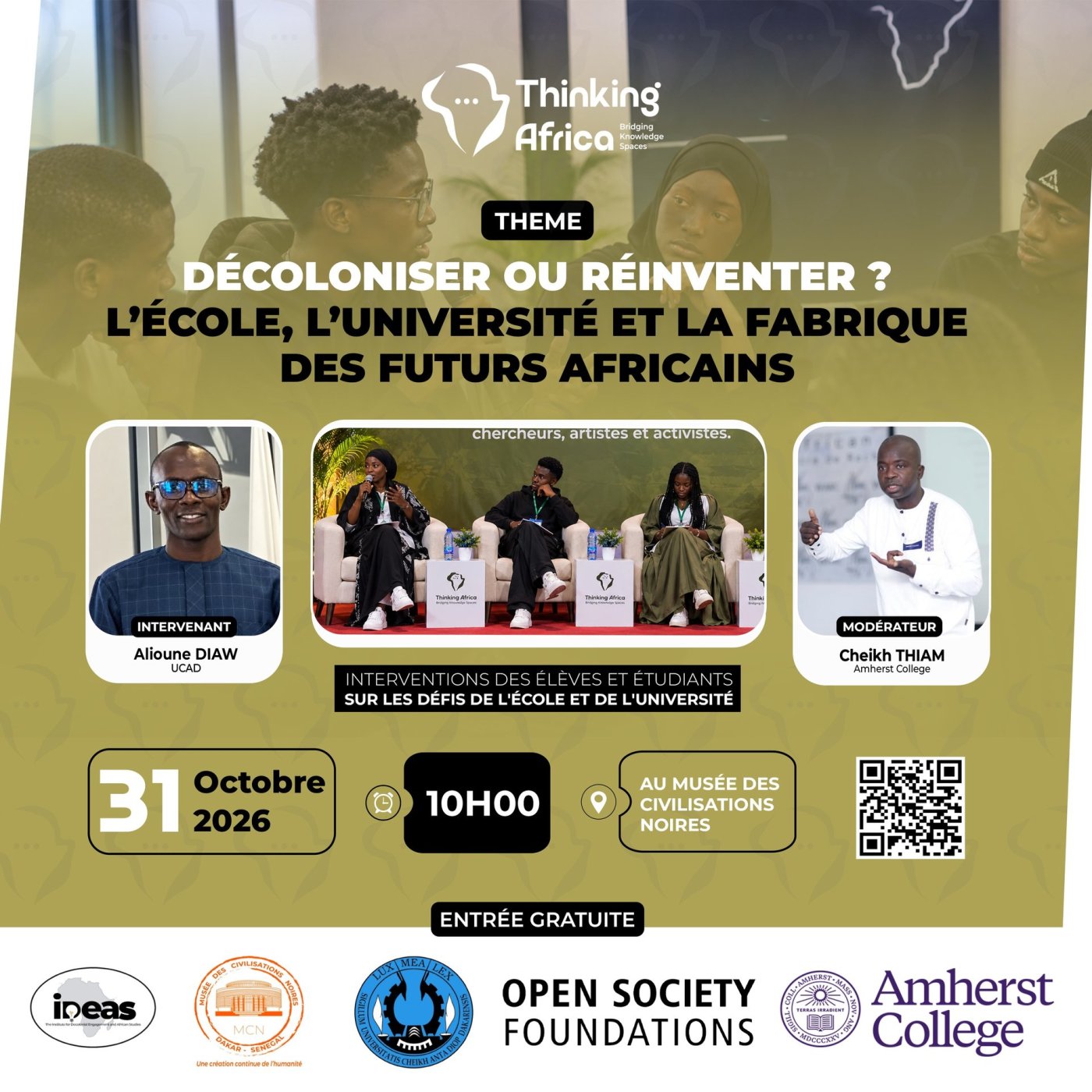 GRANDE CONFÉRENCE — DERNIER RENDEZ-VOUS DE L’ANNÉE : « Décoloniser ou réinventer ? L’école, l’université et la fabrique des futurs africains »
