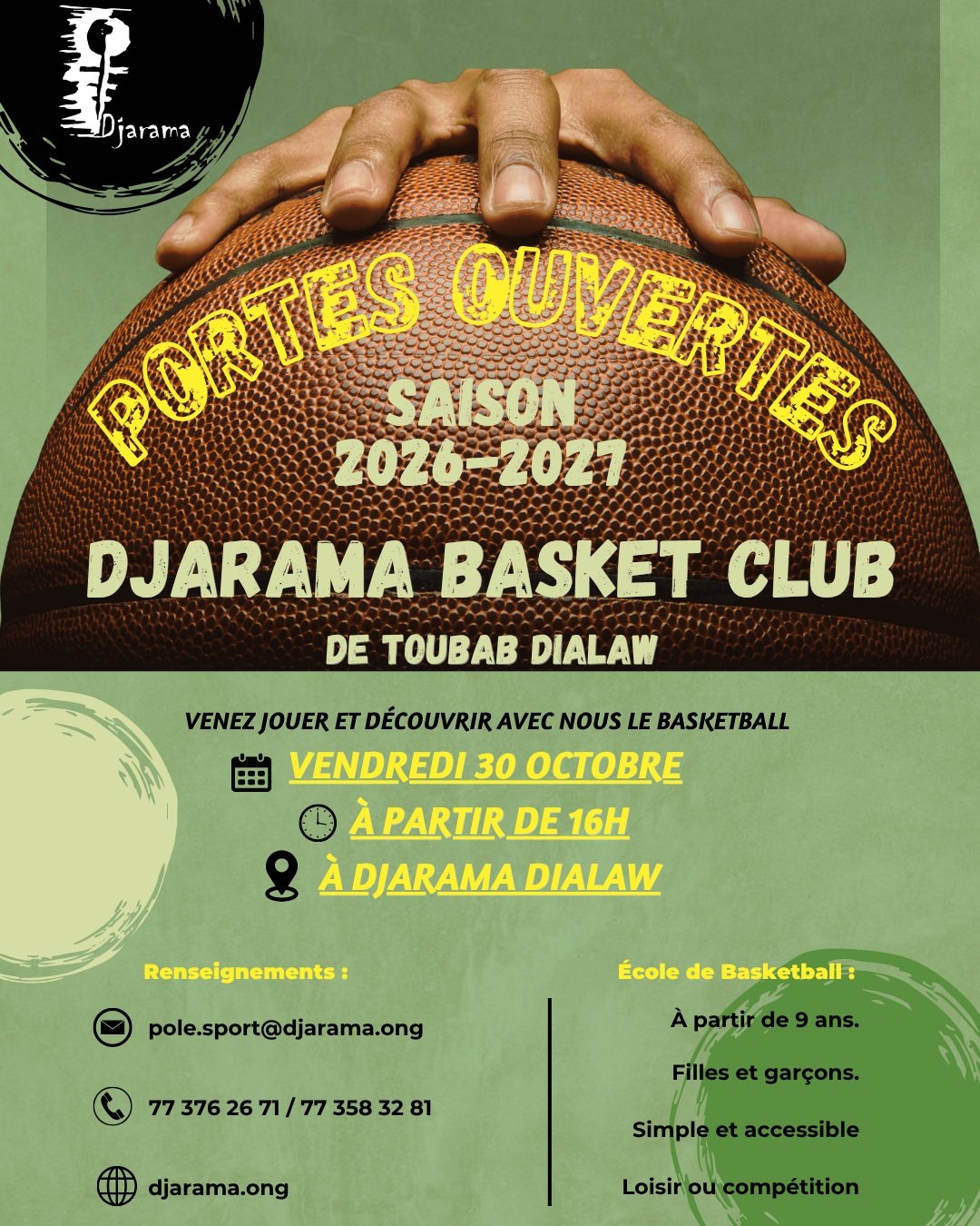 Portes Ouvertes Saison 2026-2027 - Djarama Basket Club
